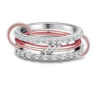 LNBLAKBXBD Bagues empilables plaquées or 14 carats pour femme - Ensemble de 3 bagues entrelacées en oxyde de zirconium, pour un usage quotidien (Rose Gold,10)