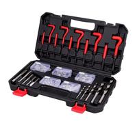 LncBoc Kit d'outils de réparation de filetage métrique : 131 pièces Kit de réparation de filetage HSS hélicoïdal Kit de réparation métrique M5 M6 M8 M10 M12 en acier inoxydable