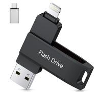 Lncnnk 512 Go Clé USB 3.0 Certifié MFi, Clé USB Lightning Photo Stick Mémorie Extension de Stockage Externe clé USB C Flash Drive de Sauvegarde pour iPhone/iPad/Android/Mac/PC, Noir