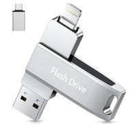 Lncnnk 512 Go Clé USB 3.0 Certifié MFi, Clé USB Lightning Photo Stick Mémorie Extension de Stockage Externe clé USB C Flash Drive de Sauvegarde pour iPhone/iPad/Android/Mac/PC, Argent