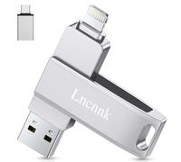 Lncnnk 512 Go Clé USB 3.0 Certifié MFi, Clé USB Lightning Photo Stick Mémorie Extension de Stockage Externe clé USB C Flash Drive de Sauvegarde pour iPhone/iPad/Android/Mac/PC, Argent