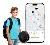 LNCOON Mini Traceur GPS Personnel pour Enfants, Seniors et Chiens, Sac à Dos, Mini Traceur GPS Portable pour Voiture avec Sangle et Clip pour Sac à Dos, Bouton SOS (Abonnement Requis)