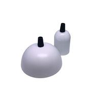 LnD - Kit de Suspension pour Câble Textile 2 x 0,75mm2 - Contient 1 Cache Douille en Métal - 1 Douille PVC E27-1 Rosace Métal - 2 Serre-Fils - Blanc