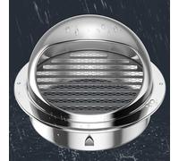 Lnder Ronde Bouches D'Ventilation Ø 50mm-300mm Murale Grille Aeration en Acier Inoxydable Hotte D'aération Évent De Soffite d'air avec Protection Contre Intempéries Et Insectes (Size : 50mm-2.0")