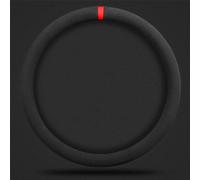 Housse de Volant de Voiture pour Volkswagen VW Golf/Polo 5 6 7 8 GTE GTI GTD Clubsport Daim Couvre Volant Protection D/O Forme Antidérapant Couverture Volant Intérieur,Red-O Type