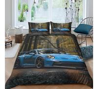 LNDVBEUDK 3D, Imprimé Porsche 911 Ensemble De Literie avec Microfibre Super Douce Et Respirante Set De Housse De Couette 3 Pièces Et Taie d'oreiller King（220x240cm）