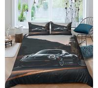 LNDVBEUDK 3D, Imprimé Porsche 911 Parure De Lit Microfibre Super Douce Et Respirante Set De Housse De Couette 3 Pièces avec Taies d'oreiller King（220x240cm）