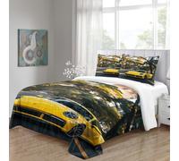LNDVBEUDK Imprimé 3D Porsche 911 Parure De Lit Microfibre Super Douce Et Respirante Set De Housse De Couette 3 Pièces avec Taies d'oreiller Double（200x200cm）