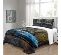 LNDVBEUDK Imprimé 3D Porsche 911 Parure De Lit Microfibre Super Douce Et Respirante Sets De Housses De Couettes 3 Pièces avec Taies d'oreiller Double（200x200cm）