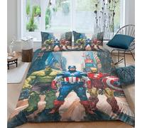 LNDVBEUDK Imprimé 3D The Avengers Parure De Lit Microfibre Super Douce Et Respirante Set De Housse De Couette 3 Pièces avec Taies d'oreiller King(220x240cm)