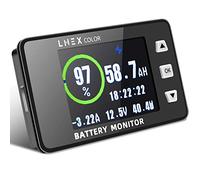 LNEX Moniteur de batterie shunt 500 A, écran couleur de 6,1 cm avec fil blindé de 4,9 m, prend en charge l'alarme programmable haute basse tension pour Lifepo4 de 8 à 100 V, scellé au lithium, gel