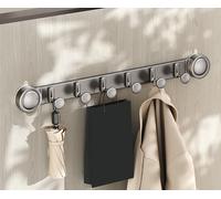 LNGFSH Porte Manteau pour Porte Ventouse, Aluminium Crochet Porte,Patere Porte Patère de Porte à Suspendre Salle de Bain,Chambre (Gris,avec 6 Crochets)