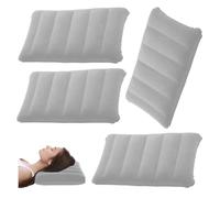 LNGJIN 4 Pièces Coussins de Camping gonflables,Coussin de Nuque, de Plage, Flocage, Coussin de Voyage Confortable, pour Le Bureau,l'extérieur,la randonnée,Les Vacances à la Plage, Le Camping (Gris)