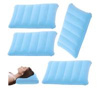 LNGJIN 4 Pièces Coussins de Camping gonflables,Coussin de Nuque, de Plage, Flocage, Coussin de Voyage Confortable, pour Le Bureau,l'extérieur,la randonnée,Les Vacances à la Plage, Le Camping (Wathet)