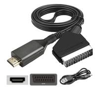 LNGJIN Cable Peritel HDMI,Convertisseur Péritel vers HDMI,Convertisseur Vidéo Audio,Adaptateur HDMIPeritel pour DTV STB VHS VCR PS3 Sky DVD Blu Ray,Convertisseur Péritel versHDMI Full HD 1080p