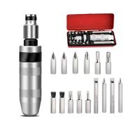 LNGJIN Tournevis à Frapper,16 Pièces, 1/2" Coffret Tournevis,Tournevis à Chocs,Plat,Cruciforme,Hexagonale Manuel Impact Driver