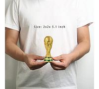 LNGODEHO Réplique du trophée de la Coupe du monde du Qatar 2022 dans une vitrine, sculpture en résine, possédez un grand prix du monde de football (21,1 cm)