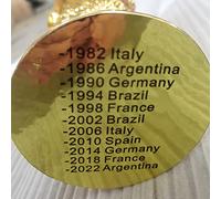 LNGODEHO Réplique du trophée de la Coupe du monde du Qatar 2022 dans une vitrine, sculpture en résine, possédez un grand prix du monde de football (21,1 cm)