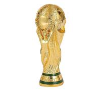 LNGODEHO Réplique du trophée de la Coupe du monde du Qatar 2022 dans une vitrine, sculpture en résine, possédez un grand prix du monde de football (21,1 cm)