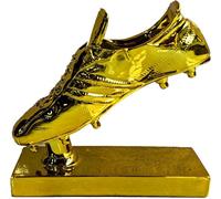 LNGODEHO Trophée de chaussure de football Golden Stand en résine pour vainqueur de la Coupe du monde