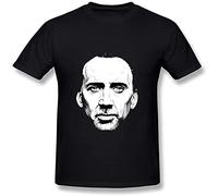LNGXN Men's Nicolas Cage Face T-Shirts Black XL