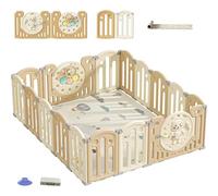 Lnhcrbs Parc Bebe Pliable, Stable, Antidérapant Avec Fermeture de Sécurité et Caoutchouc Antidérapant Sur Le Fond, Parc Modulable Avec Fonction de Jeu, Playpen avec Tapis