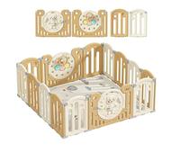Lnhcrbs Parc Bebe Pliable, Stable, Antidérapant Avec Fermeture de Sécurité et Caoutchouc Antidérapant Sur Le Fond, Playpen Bebe Modulable Avec Fonction de Jeu, Parc Bebe Avec Tapis en Matériau HDPE