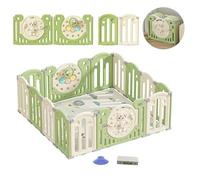 Lnhcrbs Parc Bebe Pliable, Stable, Antidérapant Avec Fermeture de Sécurité et Caoutchouc Antidérapant Sur Le Fond, Playpen Bebe Modulable Avec Fonction de Jeu, Parc Bebe Avec Tapis en Matériau HDPE