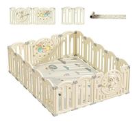 Lnhcrbs Parc Bebe Pliable, Stable, Antidérapant Avec Fermeture de Sécurité et Caoutchouc Antidérapant Sur Le Fond, Playpen Bebe Modulable Avec Fonction de Jeu, Parc Bebe Avec Tapis en Matériau HDPE