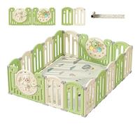Lnhcrbs Parc Bebe Pliant pour Bébé, Stable Et Antidérapant,Playpen Pliable Bebe Est Stable Et Antidérapant Grâce Aux Verrous De Sécurité, Parc Bebe avec Tapis Peut Changer De Forme