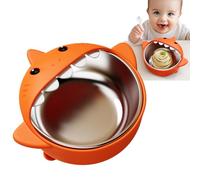 Lnhgh Bols à Ventouse pour Bébé,Bol en Acier Inoxydable pour Bébé avec Ventouse | Assiettes Anti-Brûlure à Design de Requin, Vaisselle d'Alimentation pour Maternelle, Repas de Voyage, Dîner en