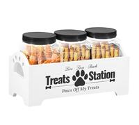 Lnhgh Conteneur À Friandises Canines,3 Pièces Boîte De Stockage Avec Organisateur,Bocal À Friandises Pour Chien Et Conteneur Pour Animaux - Pour Garde-Manger Appartement Intérieur Cuisine Organisation