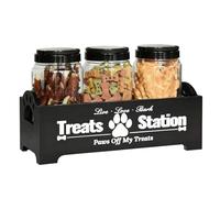 Lnhgh Conteneur Stockage Aliments Animaux,3 Pièces Boîte De Stockage Avec Organisateur - Bocal À Friandises Pour Chien Et Conteneur Pour Animaux - Pour Garde-Manger Appartement Intérieur Cuisine