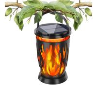 Lnhgh Lanterne Solaire,Lumières à Énergie Solaire avec Effet Flamme pour Extérieur | Lampe Décorative Décor de Jardin pour Patio, Allée, Extérieur, Fêtes comme Halloween, Anniversaire, Noël et