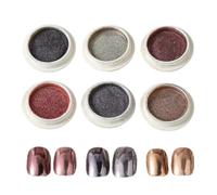 Lnhgh Nail Chrome Powder Set, chrome pour ongles - 6 couleurs paillettes Fingernail Chrome - Poudre de pigment à clou pour petite amie, épouse, amie, sœur, fille