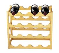 Lnhgh Porte-bouteilles empilable, porte-bouteilles pour placard intérieur - Porte-bouteilles rustique en bois pour 20 bouteilles | Présentoir à bouteilles de bar peu encombrant, porte-bouteilles à 4