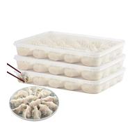 Lnhgh Porte-Œufs pour Réfrigérateur,3 Pièces Grand Organisateur De Stockage Transparent,Boîte de Stockage d'Œufs Dumpling pour Réfrigérateur - Pour Micro-ondes Frigo Plan De Travail Cuisine