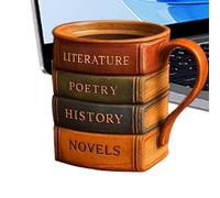 Lnhgh Tasse À Céréales Petit Déjeuner | Mug 3D En Résine Livre Coloré Fait Main Pour Bière - Tasse De Cuisine À Prise Confortable Pour Lecteur Bibliophile Amoureux Des Livres Écrivain
