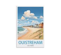 LNHZGNJNH Affiche de voyage vintage Ouistreham Calvados 20 x 30 cm Impression sur toile Décoration murale pour salon et chambre à coucher