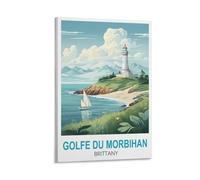 LNHZGNJNH Golfe Du Morbihan Poster de voyage vintage Bretagne 20 x 30 cm Impression sur toile Décoration murale pour salon, chambre à coucher
