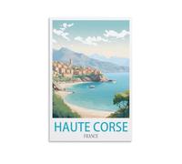 LNHZGNJNH Haute Corse Affiche de voyage vintage France 50 x 75 cm Décoration murale pour salon, chambre à coucher