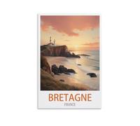 LNHZGNJNH Impression sur toile vintage Bretagne France - Décoration murale pour salon, chambre à coucher - 50 x 75 cm