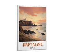 LNHZGNJNH Impression sur toile vintage Bretagne France - Décoration murale pour salon, chambre à coucher - 20 x 30 cm