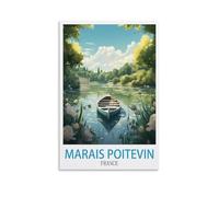 LNHZGNJNH Impression sur toile vintage Marais Poitevin France - Décoration murale pour salon, chambre à coucher - 30 x 45 cm