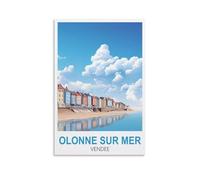 LNHZGNJNH Olonne Sur Mer Vendée Poster vintage sur toile Décoration murale pour salon, chambre à coucher (50 x 75 cm)
