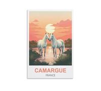 LNHZGNJNH Poster de voyage vintage Camargue France 20 x 30 cm Décoration murale pour salon, chambre à coucher