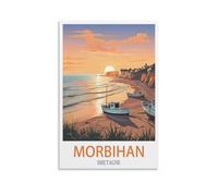 LNHZGNJNH Poster de voyage vintage Morbihan Bretagne - 20 x 30 cm - Impression sur toile - Décoration murale pour salon, chambre à coucher