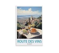LNHZGNJNH Poster de voyage vintage Route des vins Alsace 40 x 60 cm - Décoration murale pour salon, chambre à coucher