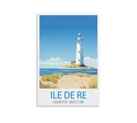 LNHZGNJNH Poster vintage de voyage maritime de l'île de Ré 40 x 60 cm - Décoration murale pour salon, chambre à coucher