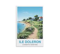 LNHZGNJNH Poster vintage de voyage maritime de l'île Doleron Charente - 20 x 30 cm - Décoration murale pour salon, chambre à coucher